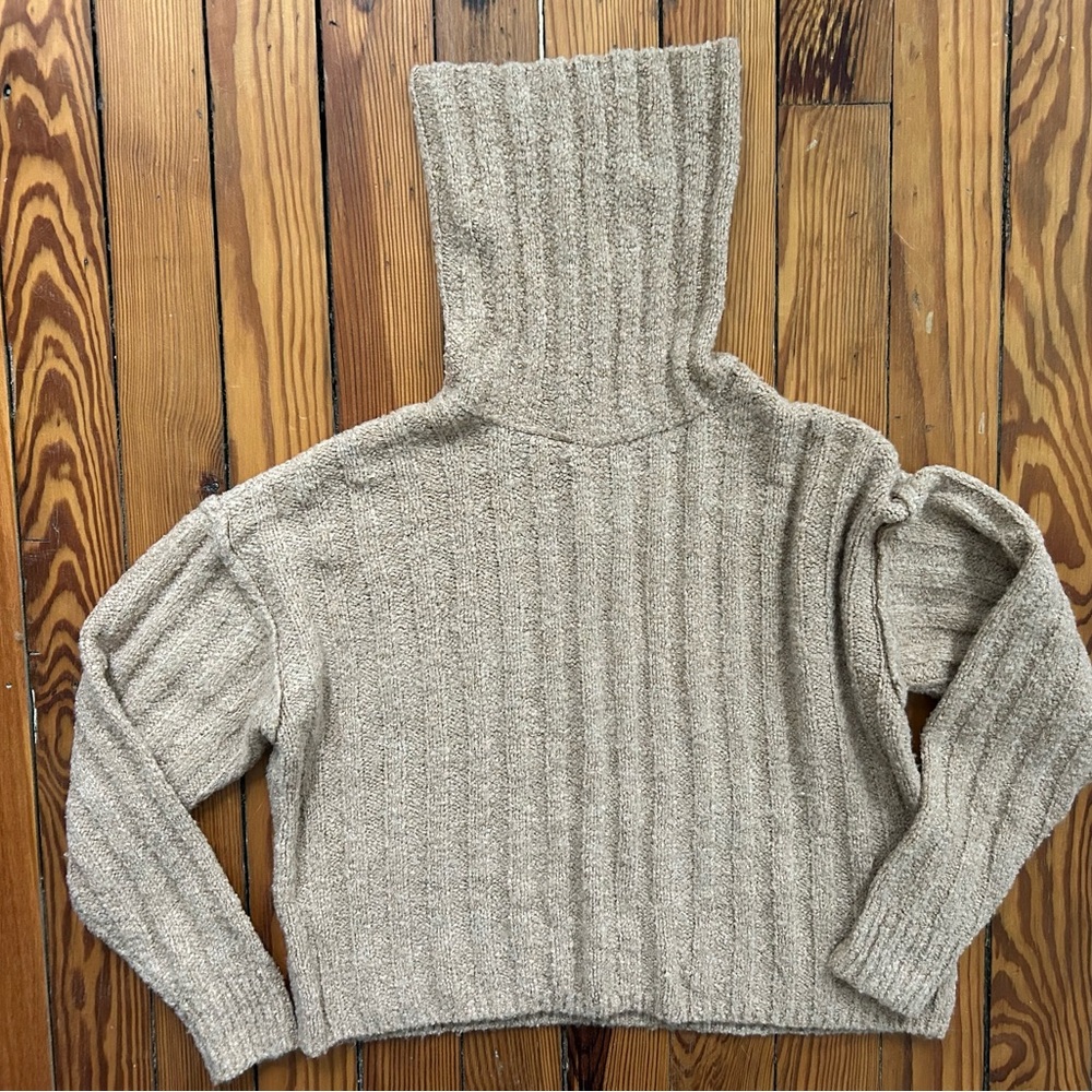 AEO cropped teddy bear sweater